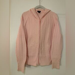 GAP Light Pink Cable Knit Women's Hoodie Size L